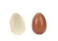 One and half chocolate egg. Royalty Free Stock Photo