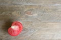 One half cut tomato red, close-up isolated on brown wood backgroun Royalty Free Stock Photo