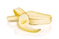 Ripe yellow banana  on white Royalty Free Stock Photo