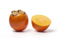 One and a half Sharon fruit Royalty Free Stock Photo