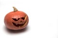 One Halloween pumpkin on white background Royalty Free Stock Photo