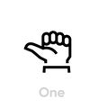 One hand gesture icon. Thumb, first finger. Editable line vector. Royalty Free Stock Photo