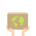 One hand giving box to other. Isometric vector illustration Royalty Free Stock Photo