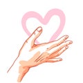 One hand hold heart. Royalty Free Stock Photo