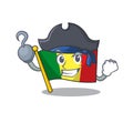 One hand Pirate flag mali mascot cartoon style Royalty Free Stock Photo