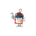 One hand Pirate happy new year tag cartoon style