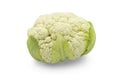 One head fresh organic white cauliflower on white isolated background with clipping path. Cauliflower have high carbohydrate and Royalty Free Stock Photo