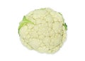 One head fresh organic white cauliflower on white isolated background with clipping path. Cauliflower have high carbohydrate and Royalty Free Stock Photo