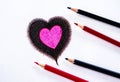 Valentine`s day concept,One heart in one heart,likewise poem`s In badness are goodness.