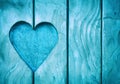 One heart shape carved in vintage wood close up Royalty Free Stock Photo