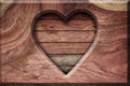 One heart shape ,Wood heart shape background Royalty Free Stock Photo