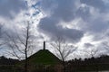 One of the highest points of the Utrecht Hill Ridge, Woudenberg. View of the Pyramide van Austerlitz in Zeist, Netherlands