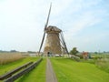 One of 19 Historic Dutch Windmills of Kinderdijk UNESCO World Heritage Site, Molenwaard, Netherlands Royalty Free Stock Photo