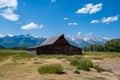 One of the historic Mouton barns on Mormon Row in Moose, Wyoming Royalty Free Stock Photo