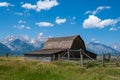 One of the historic Mouton barns on Mormon Row in Wyoming, USA