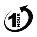 One hour arrow icon Royalty Free Stock Photo