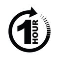 One hour arrow icon Royalty Free Stock Photo