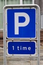 One hour maximum parking time