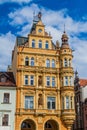 One of houses at Premysl Otakar II. square in Ceske Budejovice, Czech Republ Royalty Free Stock Photo