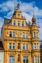 One of houses at Premysl Otakar II. square in Ceske Budejovice, Czech Republ Royalty Free Stock Photo