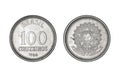 One hundred cruzeiros coin, year 1986 - Old Coins From Brazil