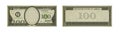 One hundred dollar banknote template. US fake cash