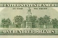 One Hundred Dollar Bill Back Royalty Free Stock Photo