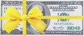 One hundred dollar bill bow banknote present Royalty Free Stock Photo