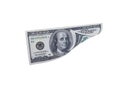 One hundred dollar bill isolated  investment  success on white background Royalty Free Stock Photo