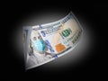 One Hundred Dollar Bill With Medical Face Mask on Benjamin Franklin Royalty Free Stock Photo