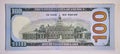 One hundred dollar bill new design, reverse