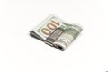 One hundred dollar bills in the clip Royalty Free Stock Photo