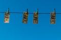 One hundred dollar bills hanging on clothesline. Concept of money laundering Royalty Free Stock Photo