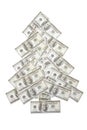 One hundred dollar xmas tree Royalty Free Stock Photo