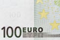 One hundred Euro banknote closeup Royalty Free Stock Photo