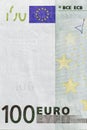 One hundred Euro banknote closeup Royalty Free Stock Photo