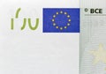 One hundred Euro banknote closeup Royalty Free Stock Photo