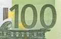 One hundred Euro banknote closeup Royalty Free Stock Photo