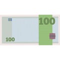 One hundred euro banknote vector flat icon Royalty Free Stock Photo