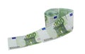 One hundred euro banknotes toilet paper Royalty Free Stock Photo