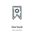 One hundred outline vector icon. Thin line black one hundred icon, flat vector simple element illustration from editable user