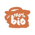 One Hundred Percent Bio Label on a Scribble