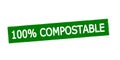 Stamp with text One hundred percent compostable
