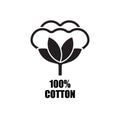 One hundred percent cotton Icon, 100% Cotton Icon isolated on white background