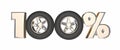100 One Hundred Percent Number Car Wheels
