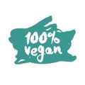 One Hundred Percent Vegan Label on a Scribble