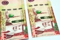 100 one hundred Saudi riyals banknotes features prophet's mosque in Medina and portrait of king Salman Bin AbdelAziz