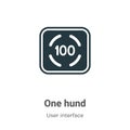 One hundred vector icon on white background. Flat vector one hundred icon symbol sign from modern user interface collection for