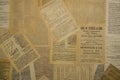 One hundred year old letters and writings on antique sepia paper handmade by photographer backgrounds and textures