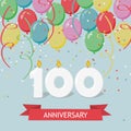 One hundred years anniversary greeting card with candles Royalty Free Stock Photo